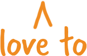 Love to with arrow pointing upward in orange