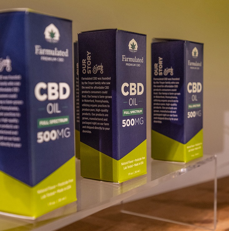 Farmulated CBD oil full spectrum box packaging