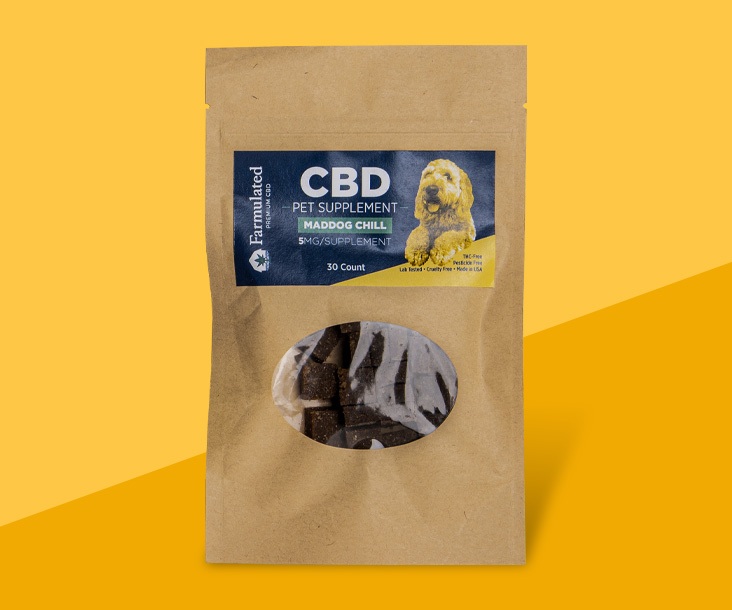 Farmulated Maddog Chill CBD pet supplements packaging