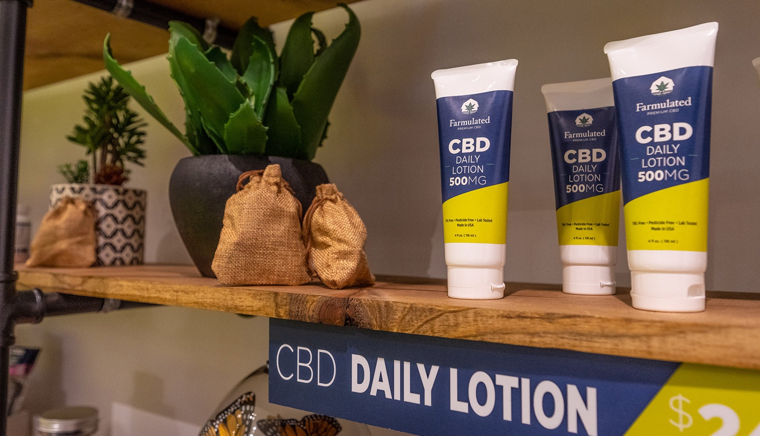 Farmulated CBD daily lotion bottle packaging design