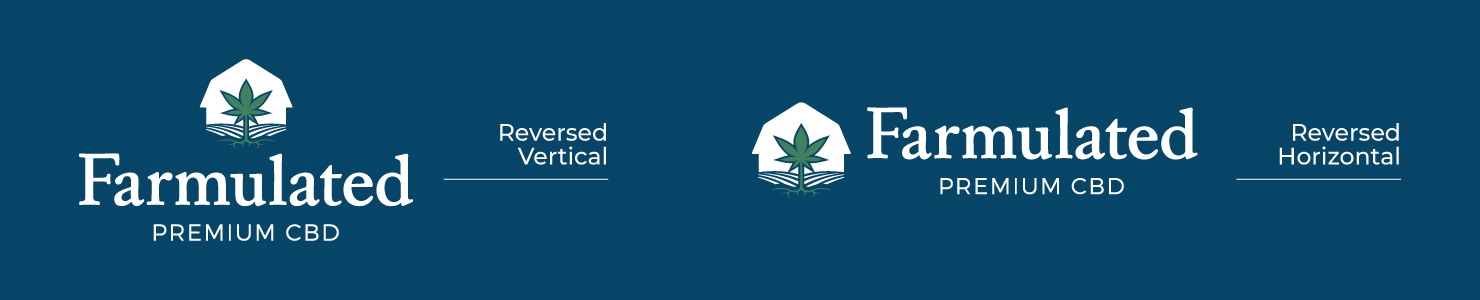 Farmulated logo design reversed color