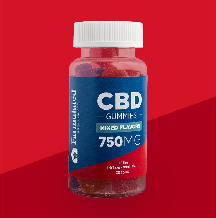 Farmulated CBD gummies packaging