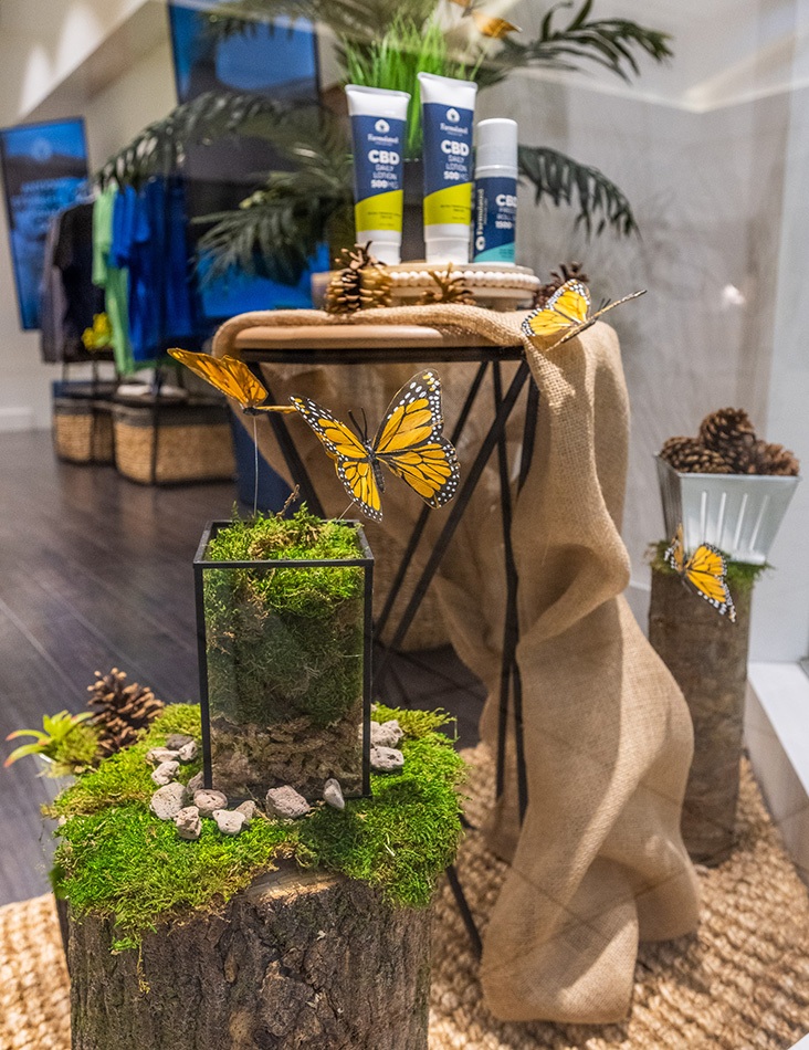 Farmulated interior branding mall window retail display