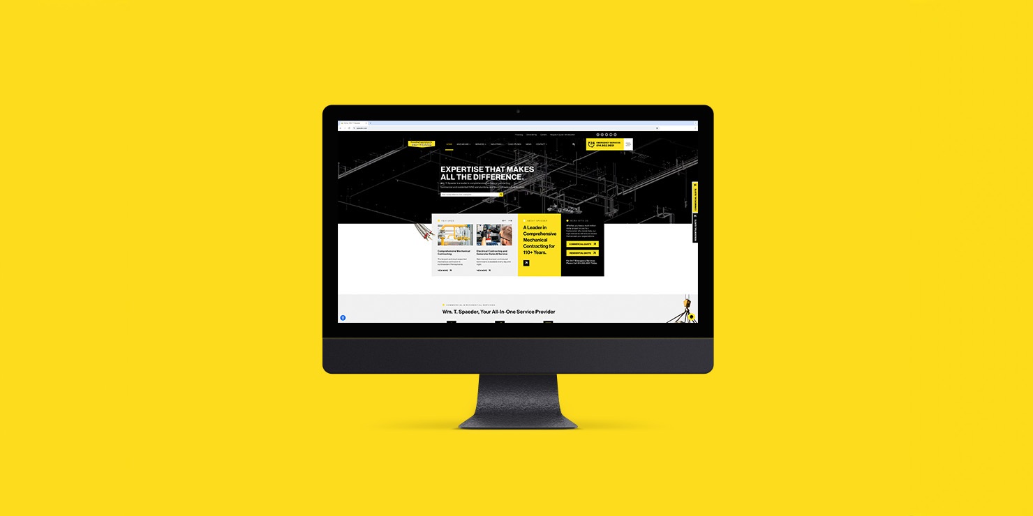 Wm. T. Spaeder website on a large iMac screen