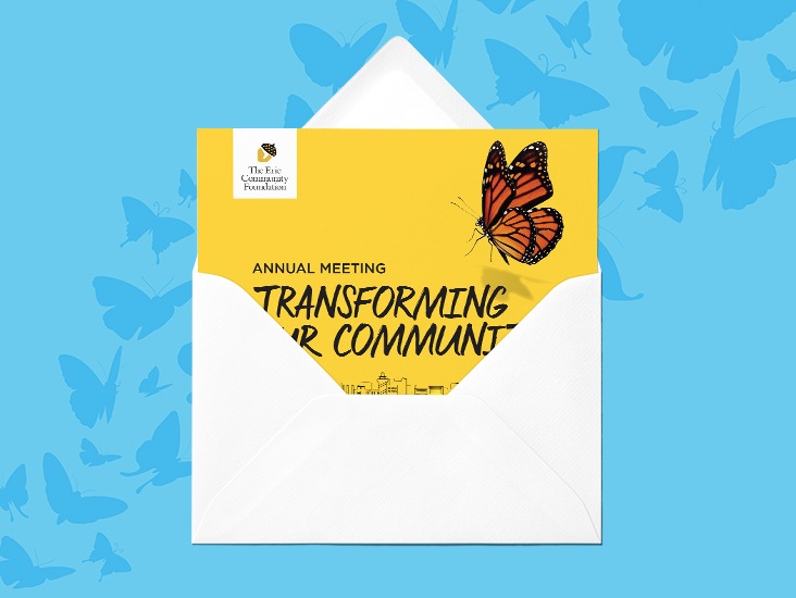 The Erie Community Foundation Annual Meeting 2016 invitation in envelope