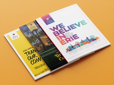 Three Annual Reports for The Erie Community Foundation created by PAPA Advertising