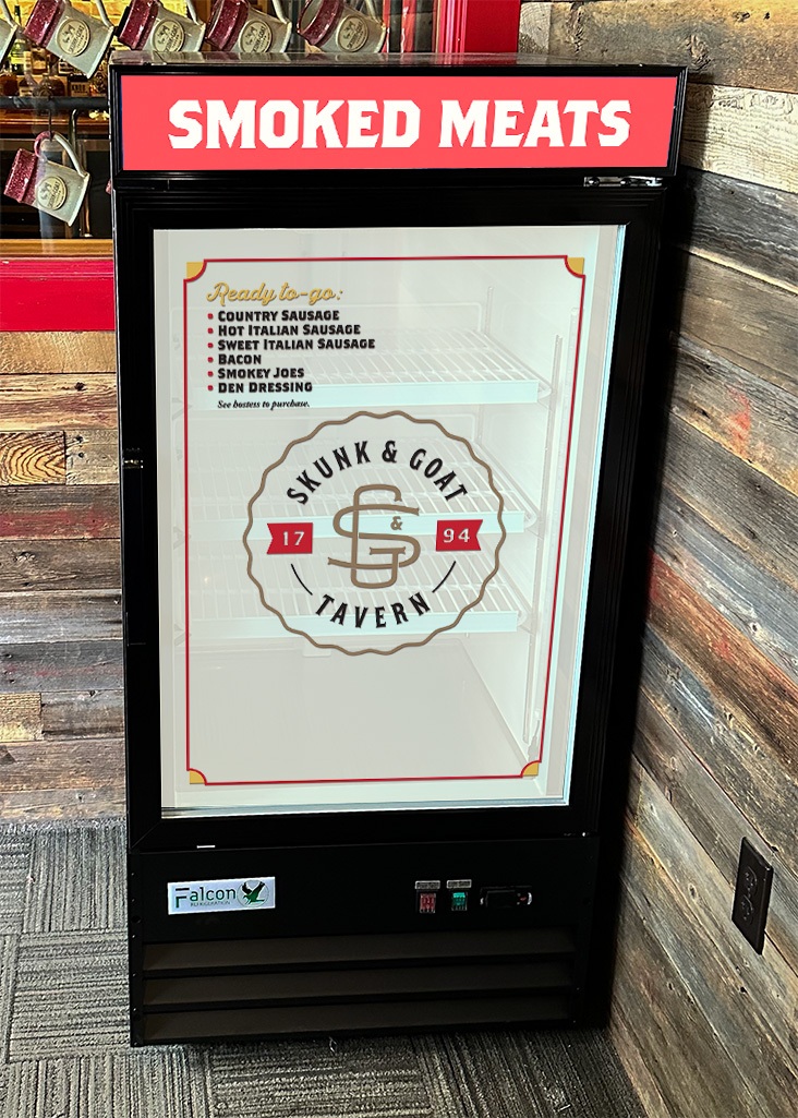 Skunk & Goat Tavern Smoked Meats Freezer Decals