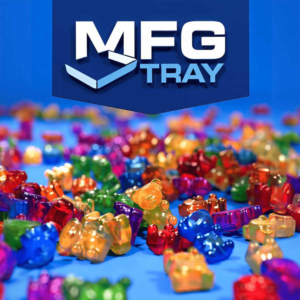 MFG Tray 3D Gummy Bear Model by PAPA